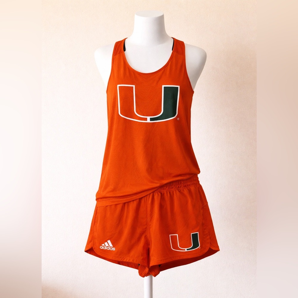 Adidas University of Miami Hurricanes Women’s Running Tank Top and Shorts